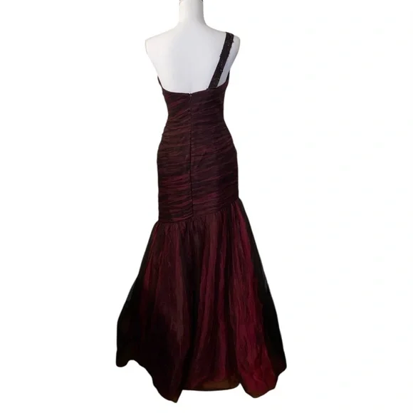 Y2K Alyce Prom Pink Brown Beaded Mermaid Prom Dress Maxi Gown Fairy Size 6